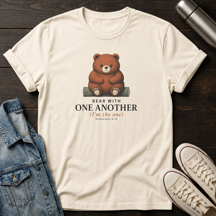 Natural — Bear With One T-Shirt