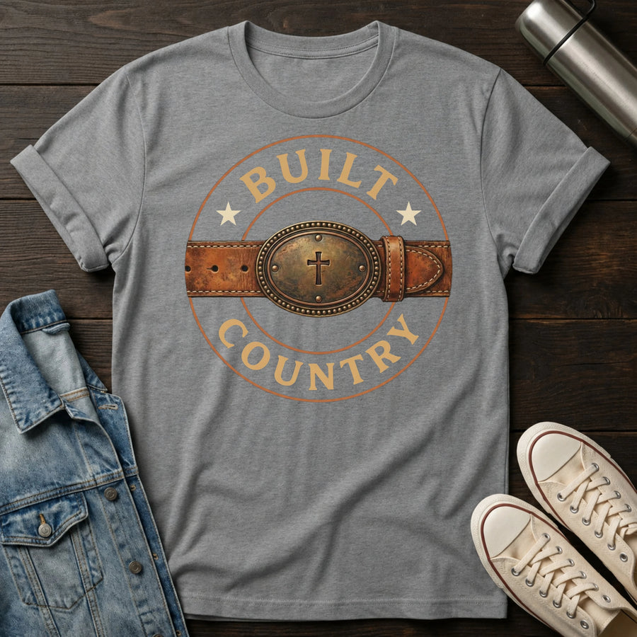 Graphite Heather — Built Country Buckle T-Shirt