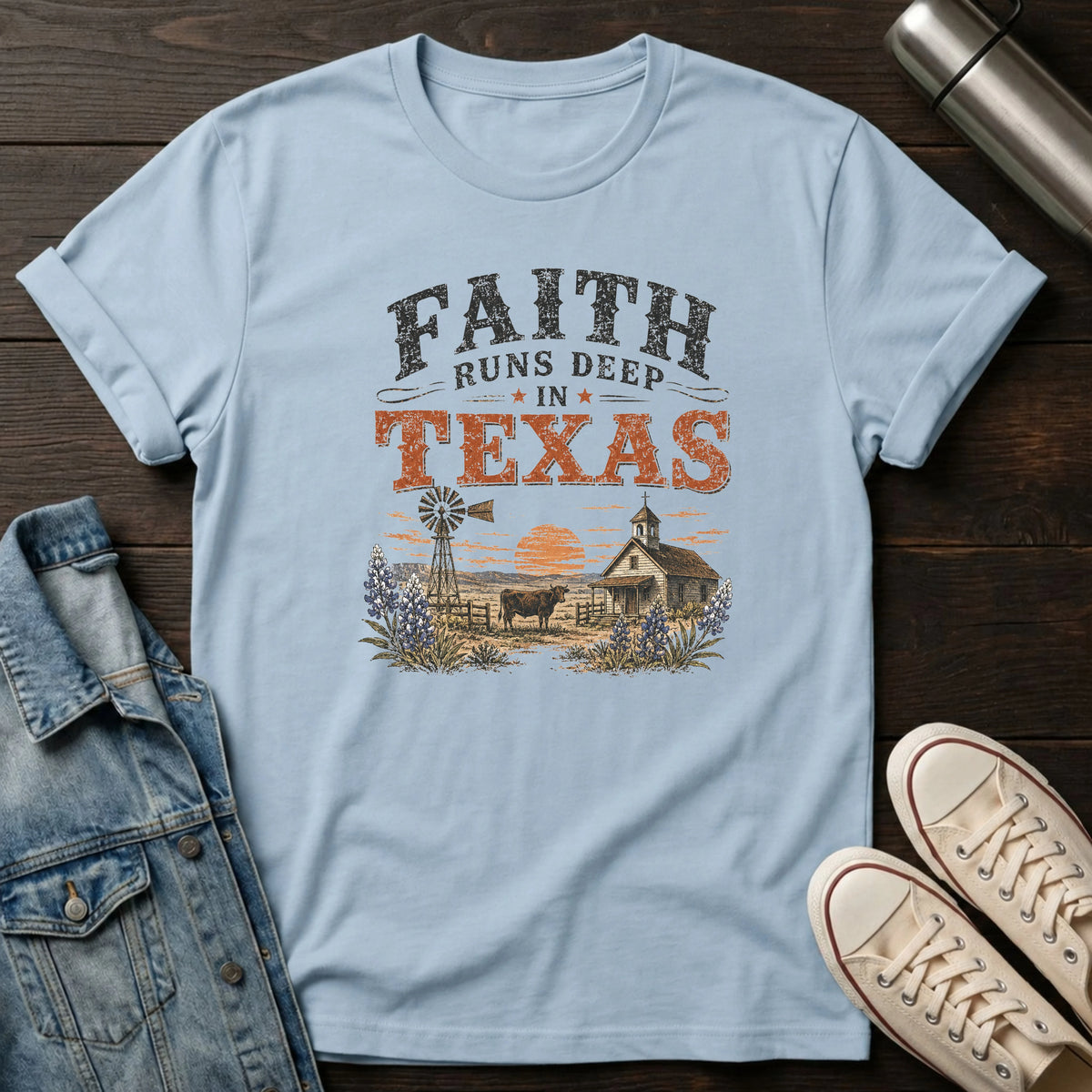 Faith Runs Deep in Texas T-Shirt