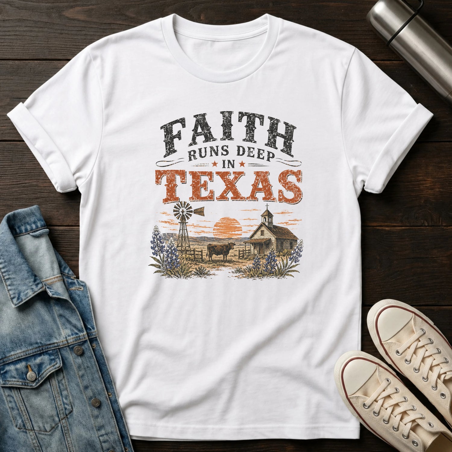 Faith Runs Deep in Texas T-Shirt