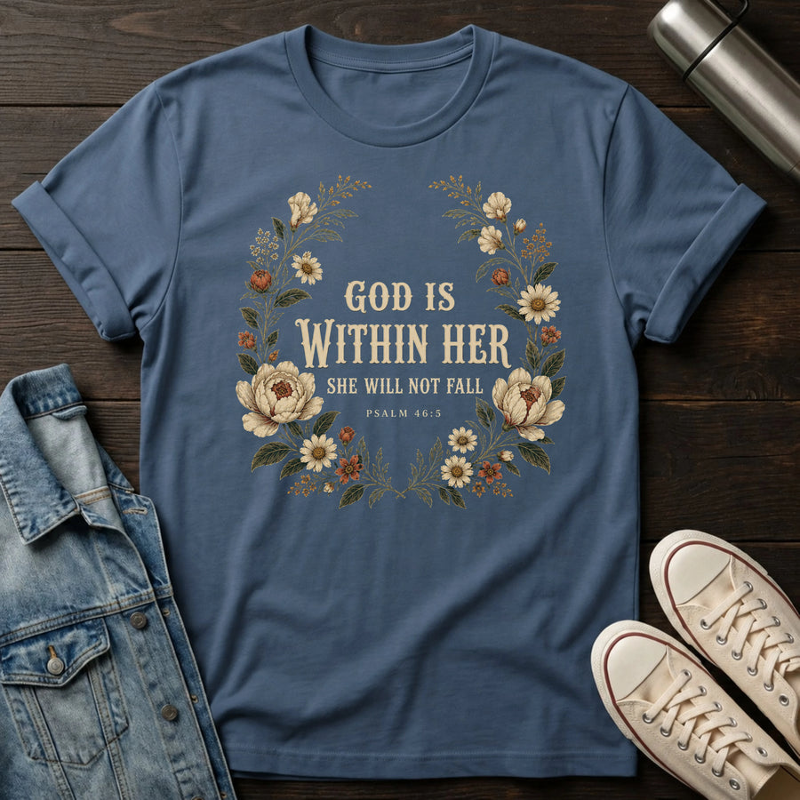 Indigo Blue — God is Within Her T-Shirt