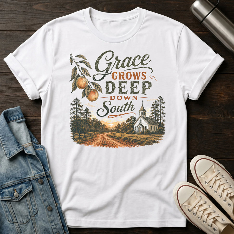 White — Down South Grace T-Shirt