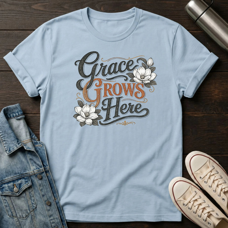 Light Blue — Grace Grows Here T-Shirt