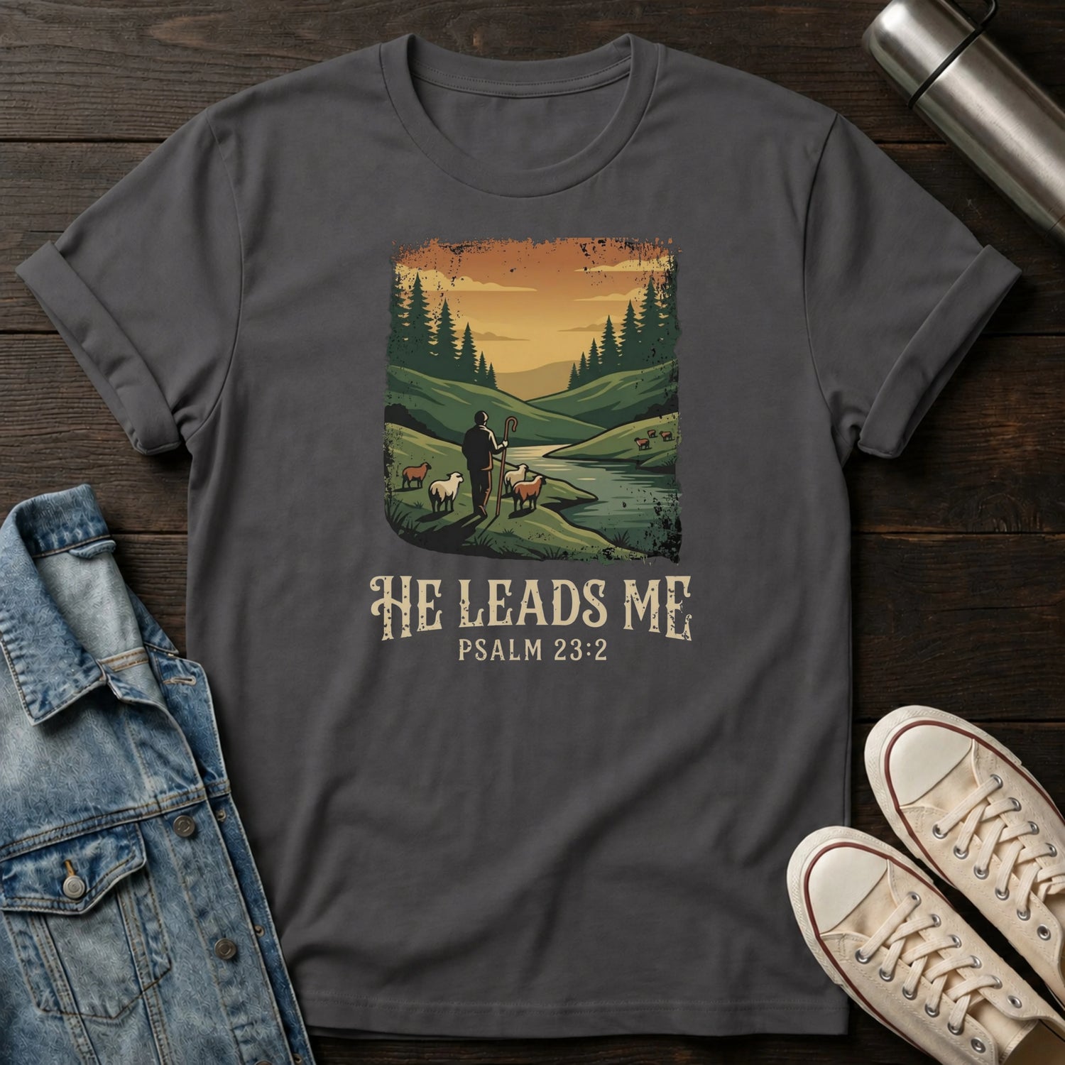He Leads Me T-Shirt