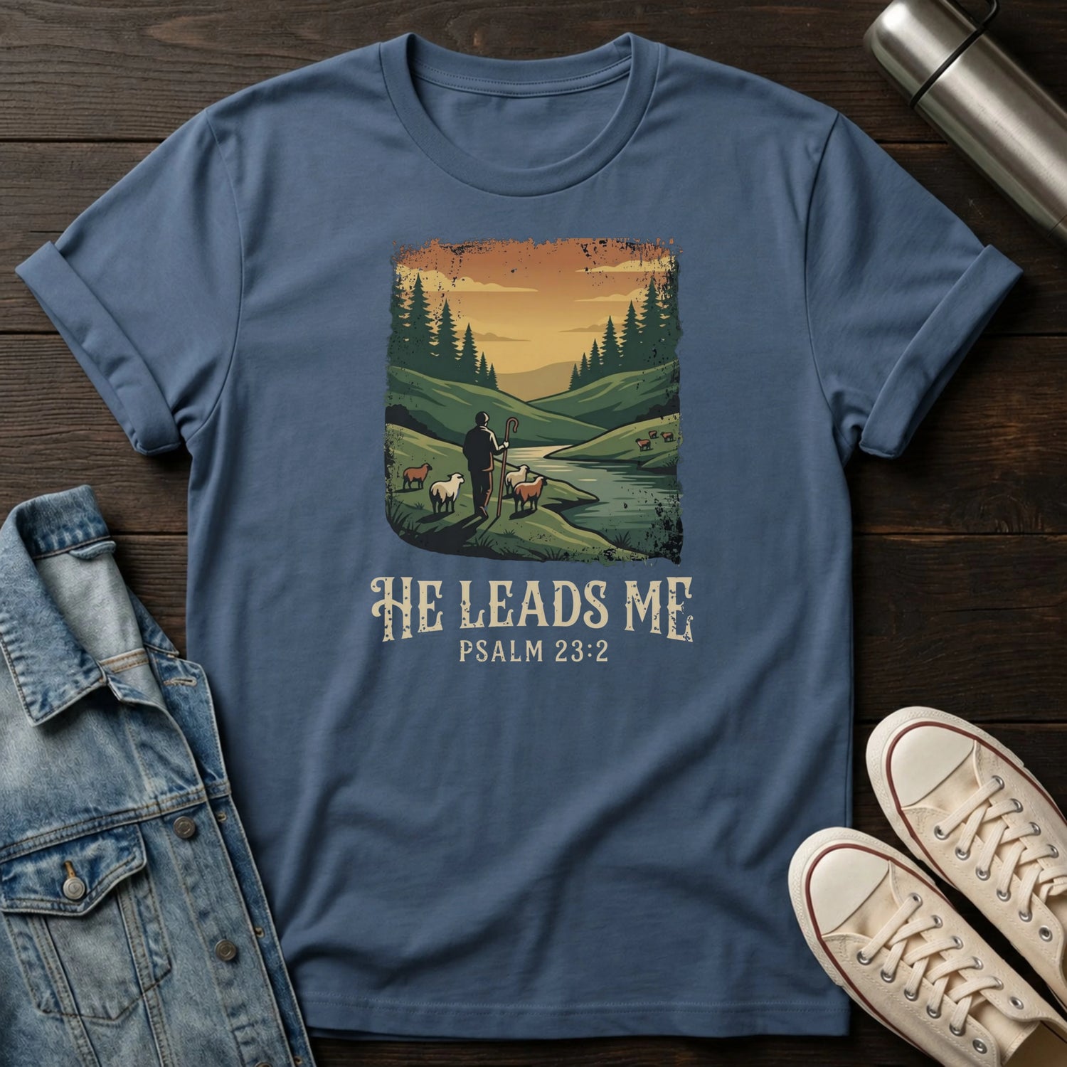 He Leads Me T-Shirt