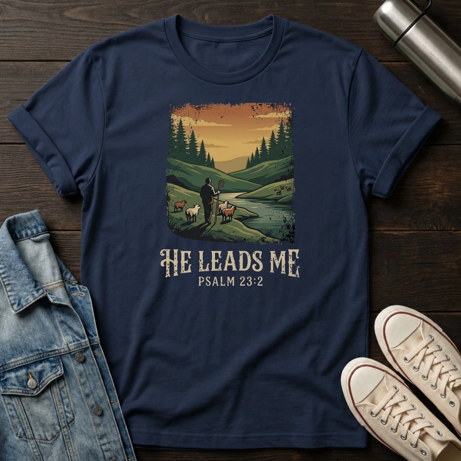 He Leads Me T-Shirt