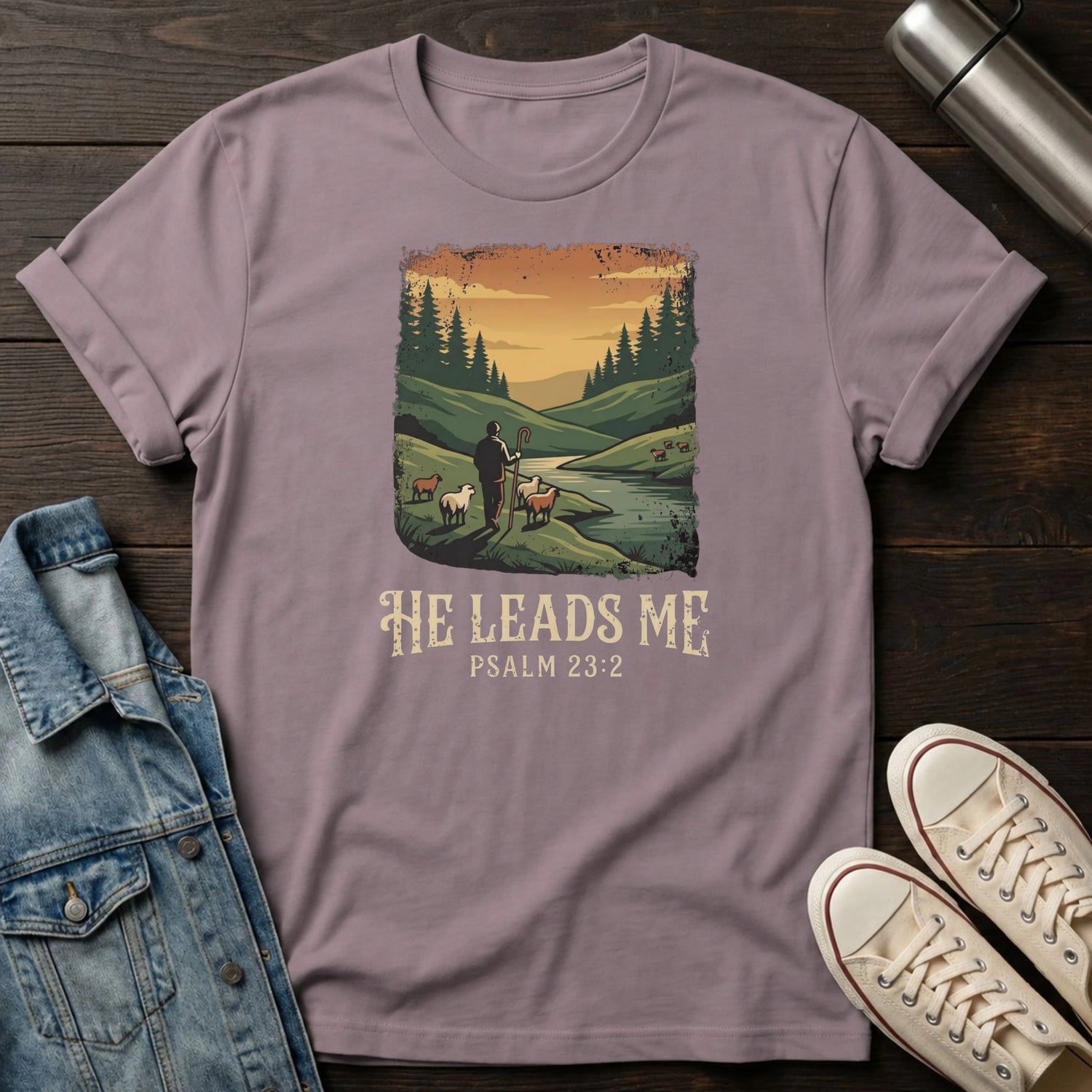 He Leads Me T-Shirt