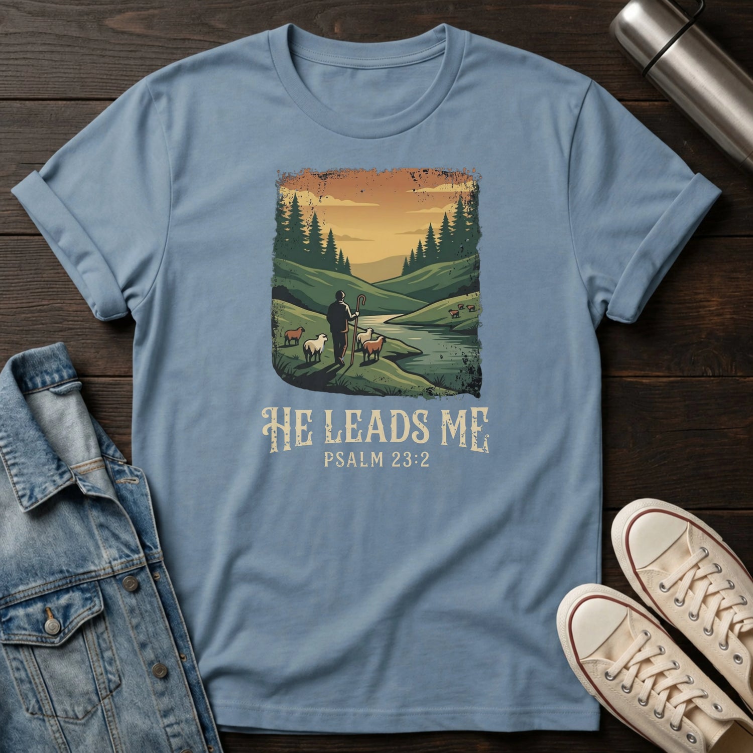 He Leads Me T-Shirt