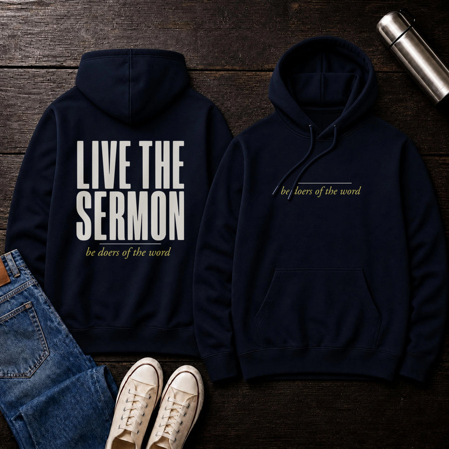 Navy — Live The Sermon Hoodie