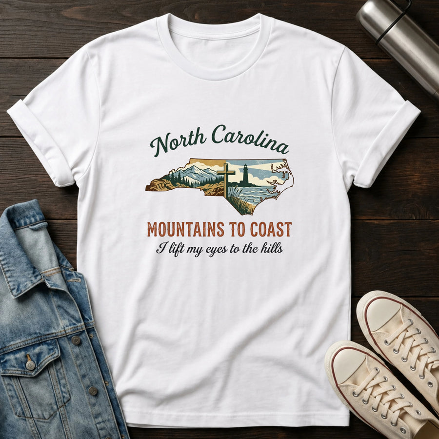 White — NC Mountains to Coast T-Shirt