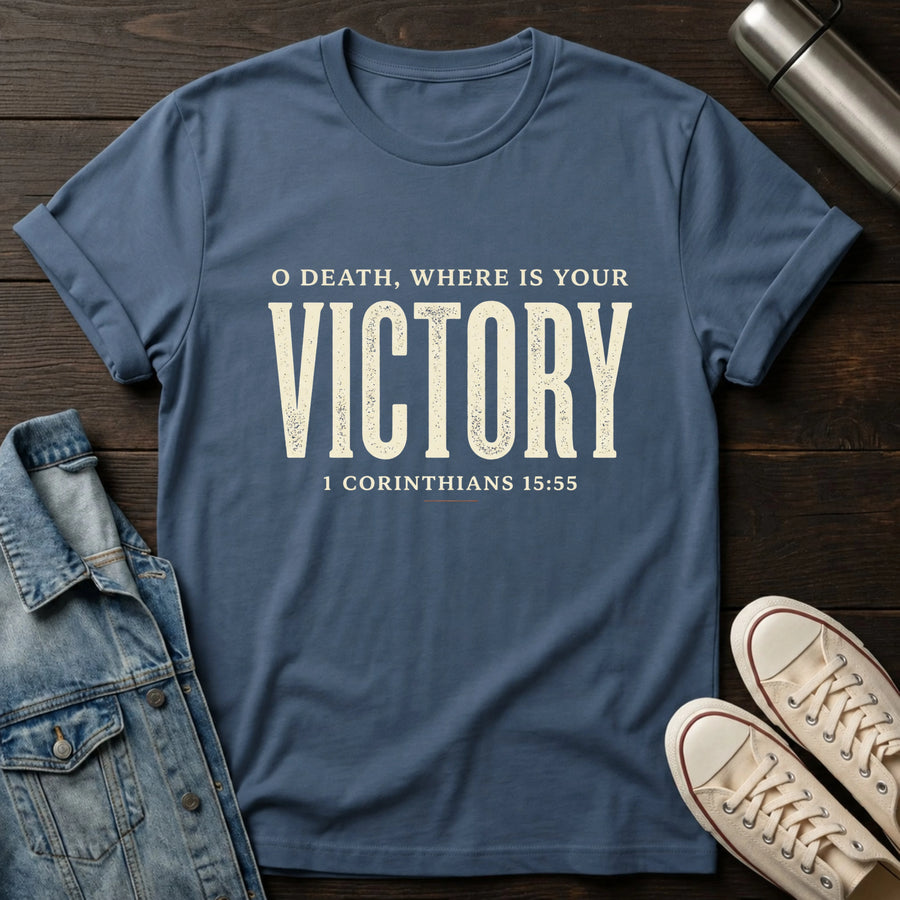 Indigo Blue — O Death Where is Your Victory T-Shirt
