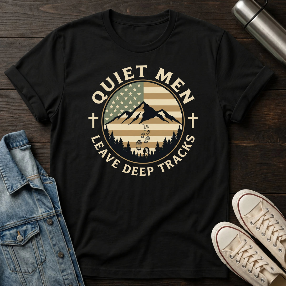 Quiet Men - Deep Tracks (Flag) T-Shirt