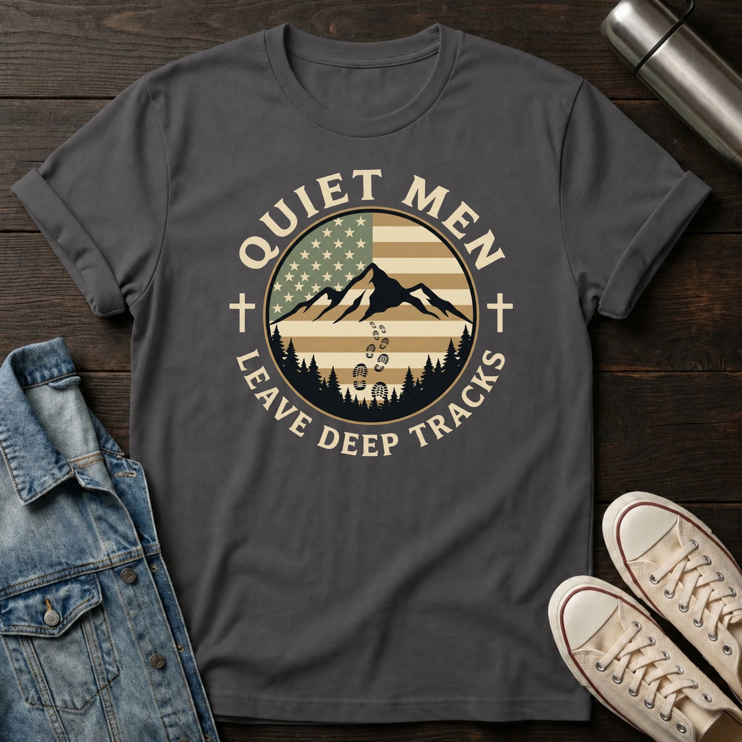 Quiet Men - Deep Tracks (Flag) T-Shirt