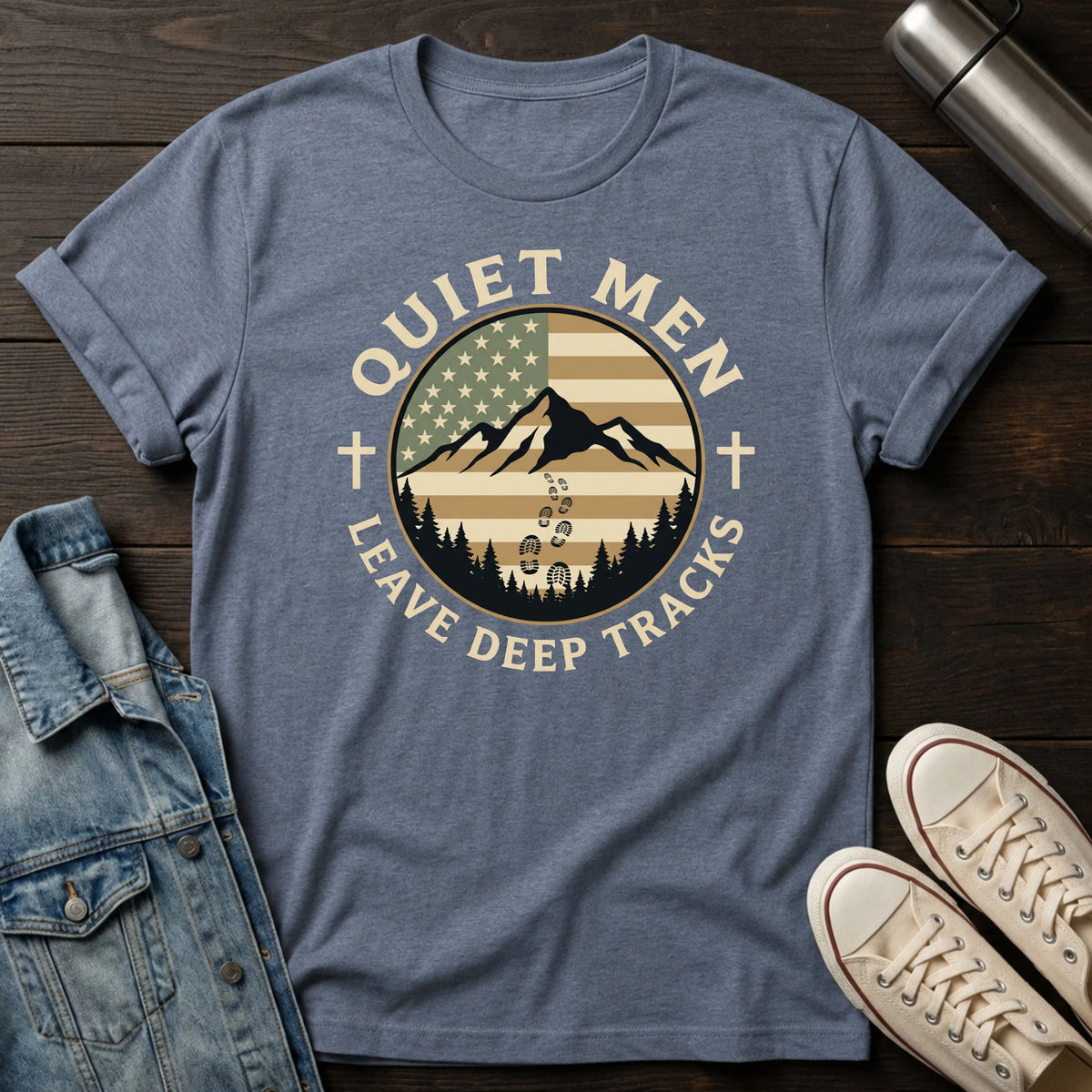 Quiet Men - Deep Tracks (Flag) T-Shirt