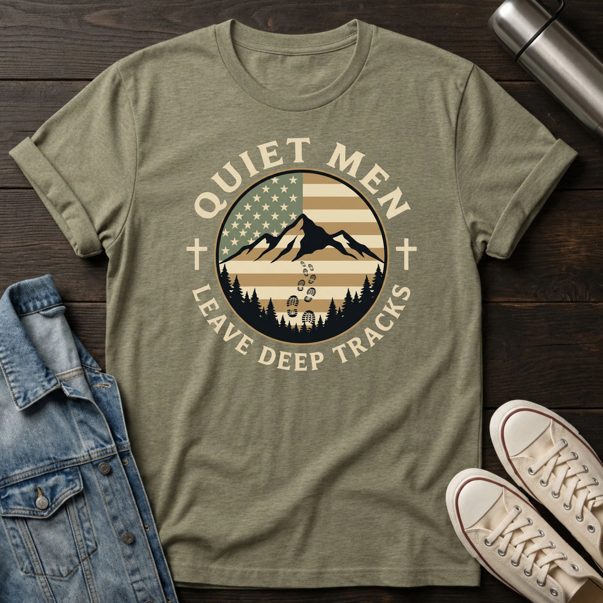 Quiet Men - Deep Tracks (Flag) T-Shirt