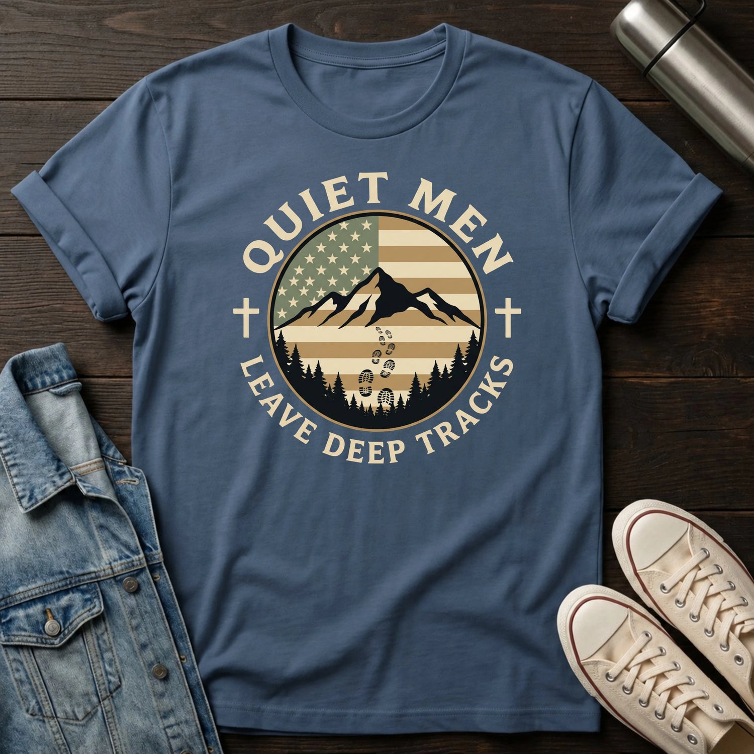 Quiet Men - Deep Tracks (Flag) T-Shirt