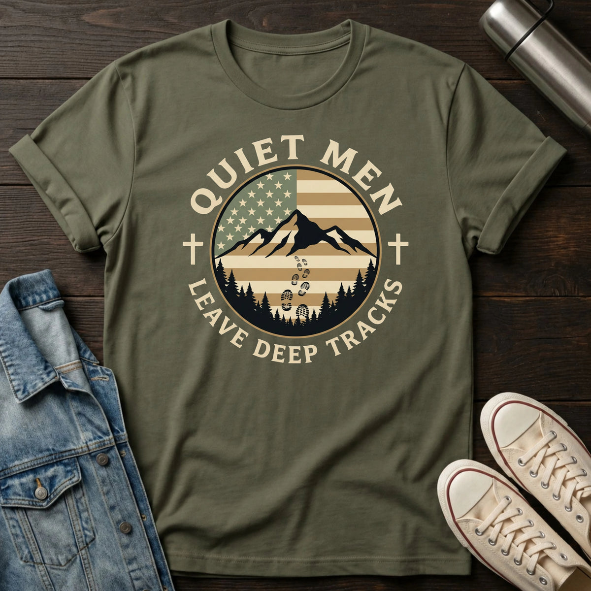 Quiet Men - Deep Tracks (Flag) T-Shirt