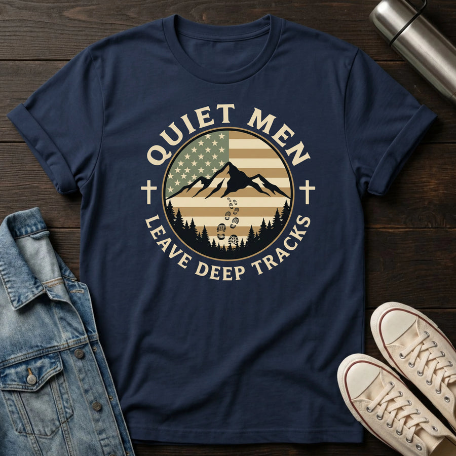 Navy — Deep Tracks Flag T-Shirt