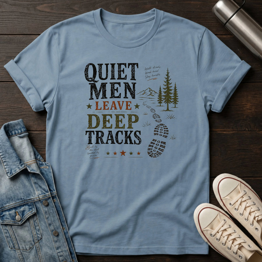 Stone Blue — Quiet Men Deep Tracks T-Shirt