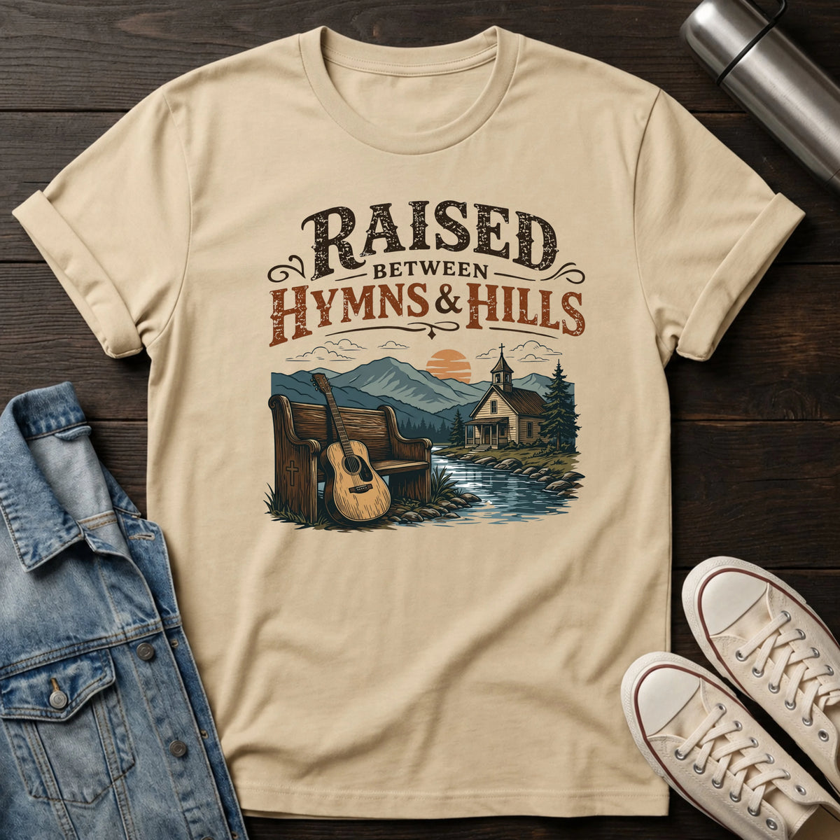 Raised Between Hymns and Hills T-Shirt