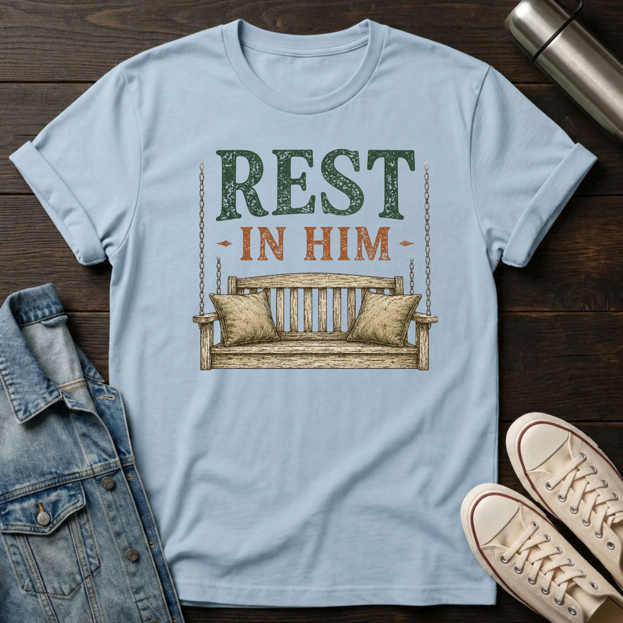 Light Blue — Rest in Him T-Shirt