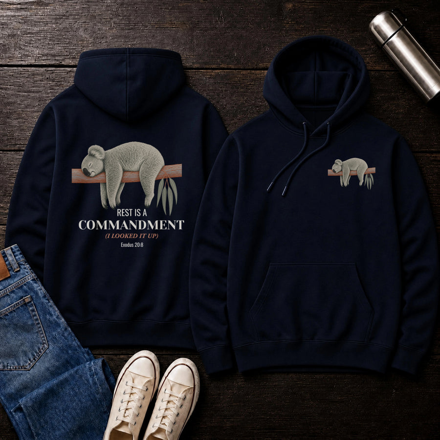 Navy — Rest is a Commandment Hoodie
