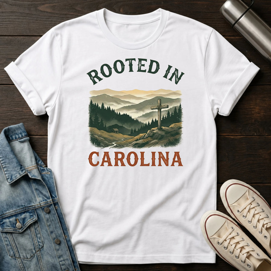 White — Rooted In Carolina T-Shirt