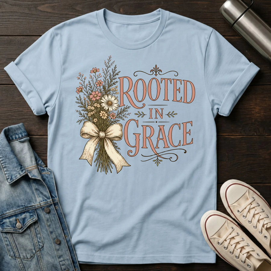 Light Blue — Rooted in Grace T-Shirt