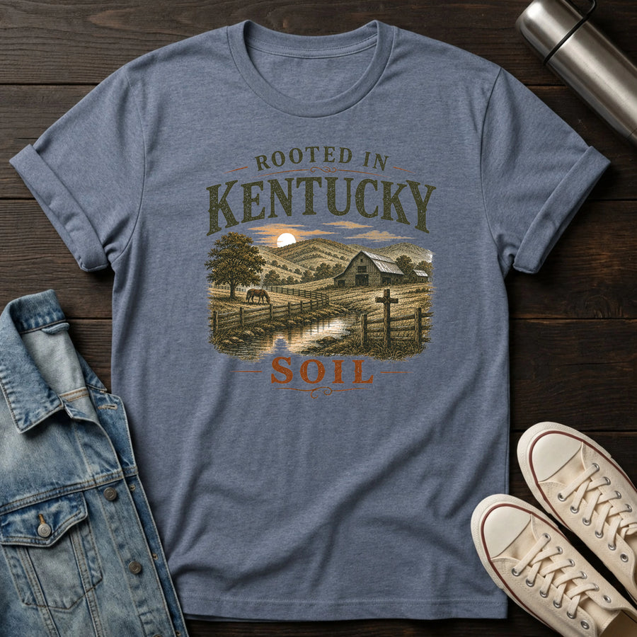 Heather Indigo — Rooted in Kentucky Soil T-Shirt