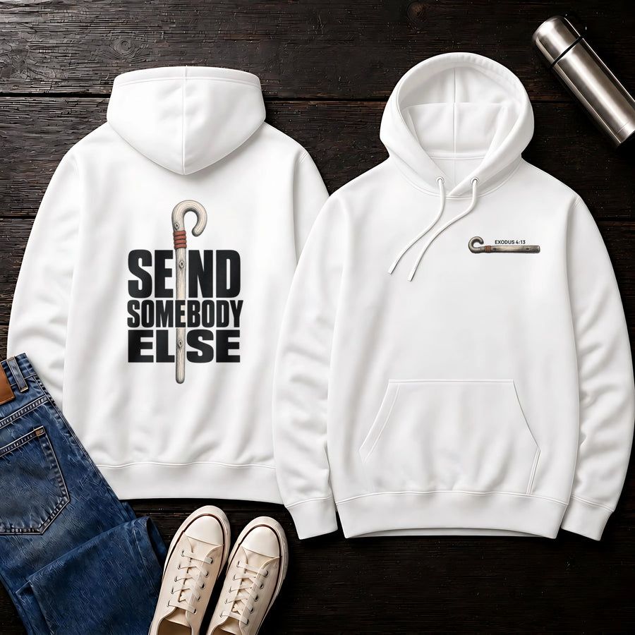 White — Send Somebody Else Hoodie