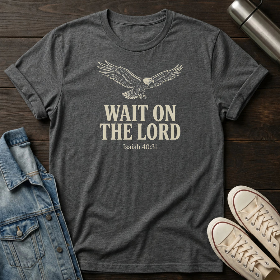 Dark Heather — Wait on The Lord T-Shirt