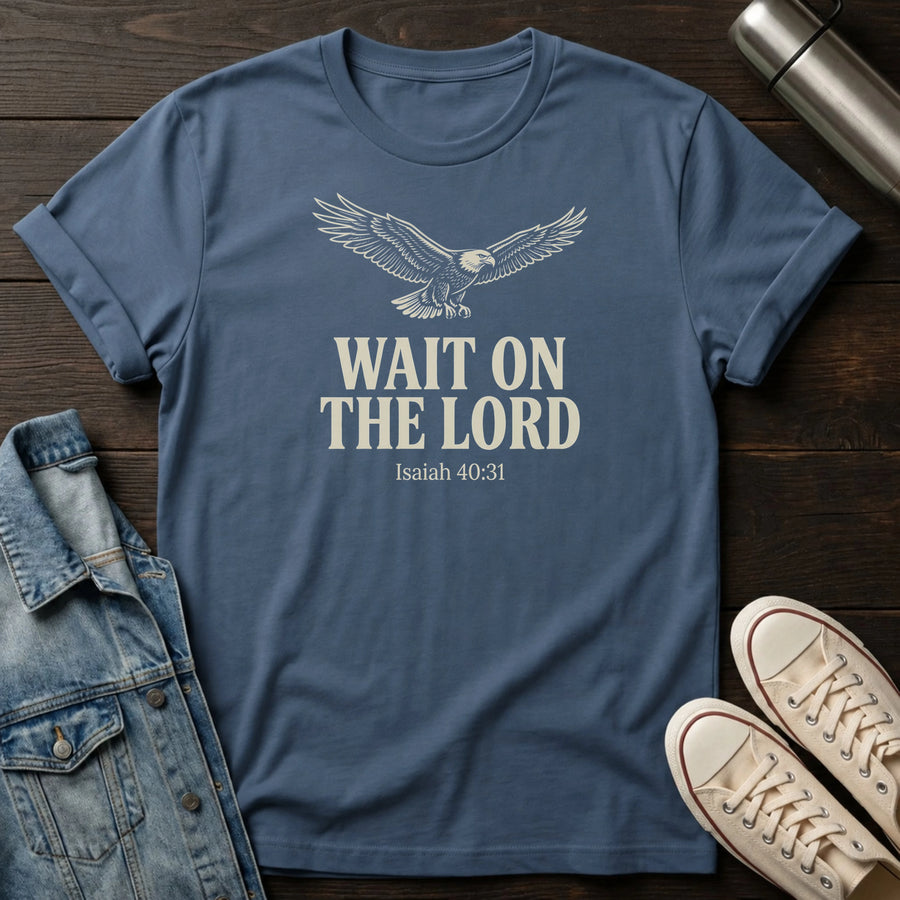 Indigo Blue — Wait on The Lord T-Shirt