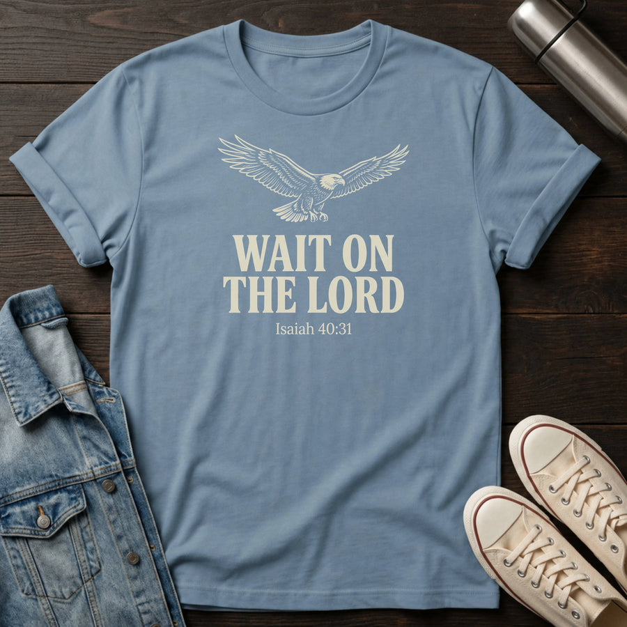 Stone Blue — Wait on The Lord T-Shirt
