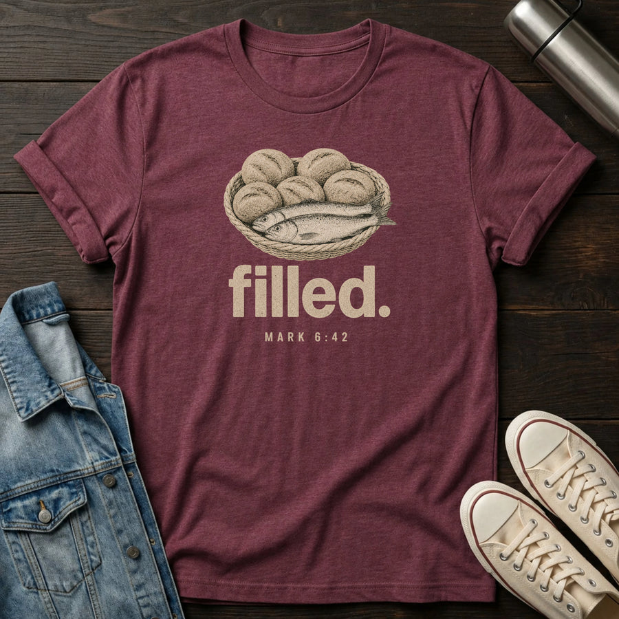 Heather Maroon — Filled T-Shirt