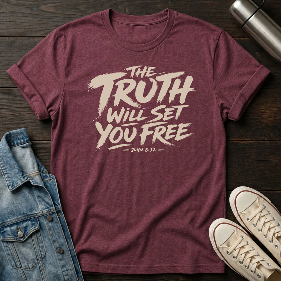 Heather Maroon — Free in Truth T-Shirt
