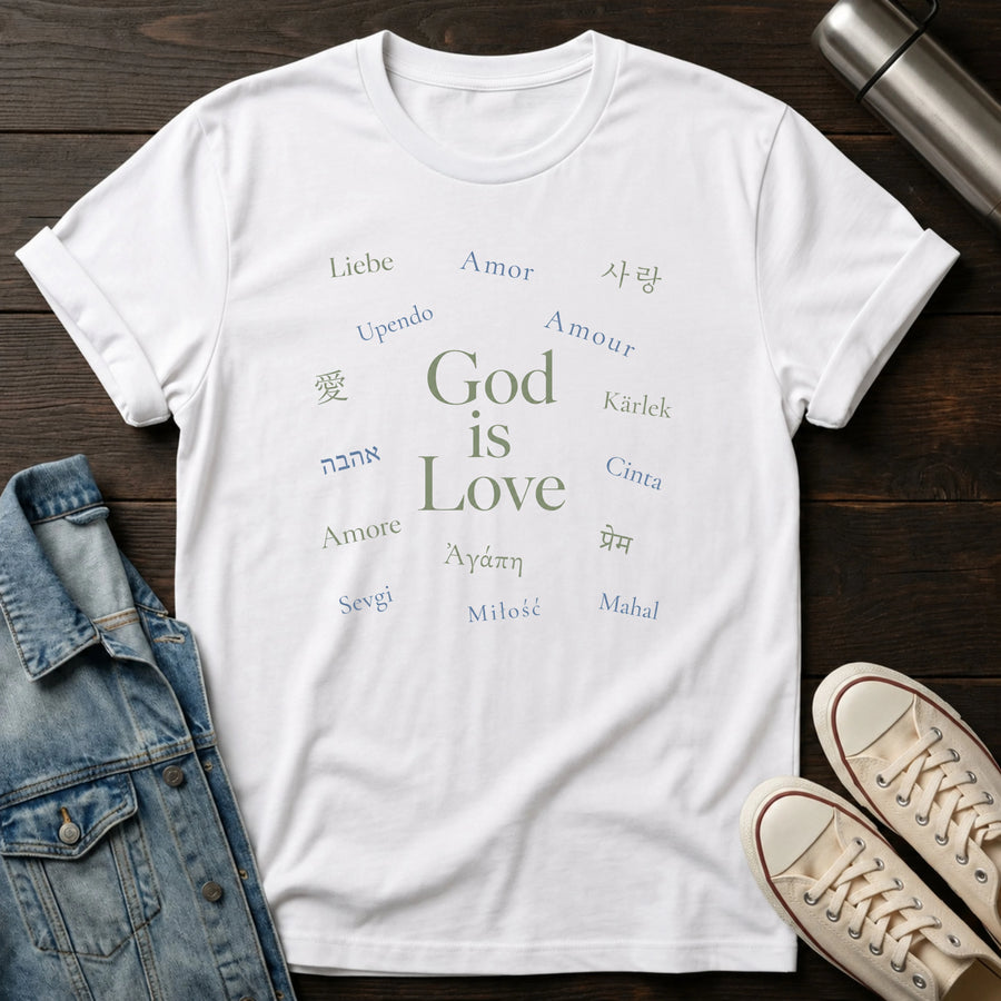 White — God is Love T-Shirt