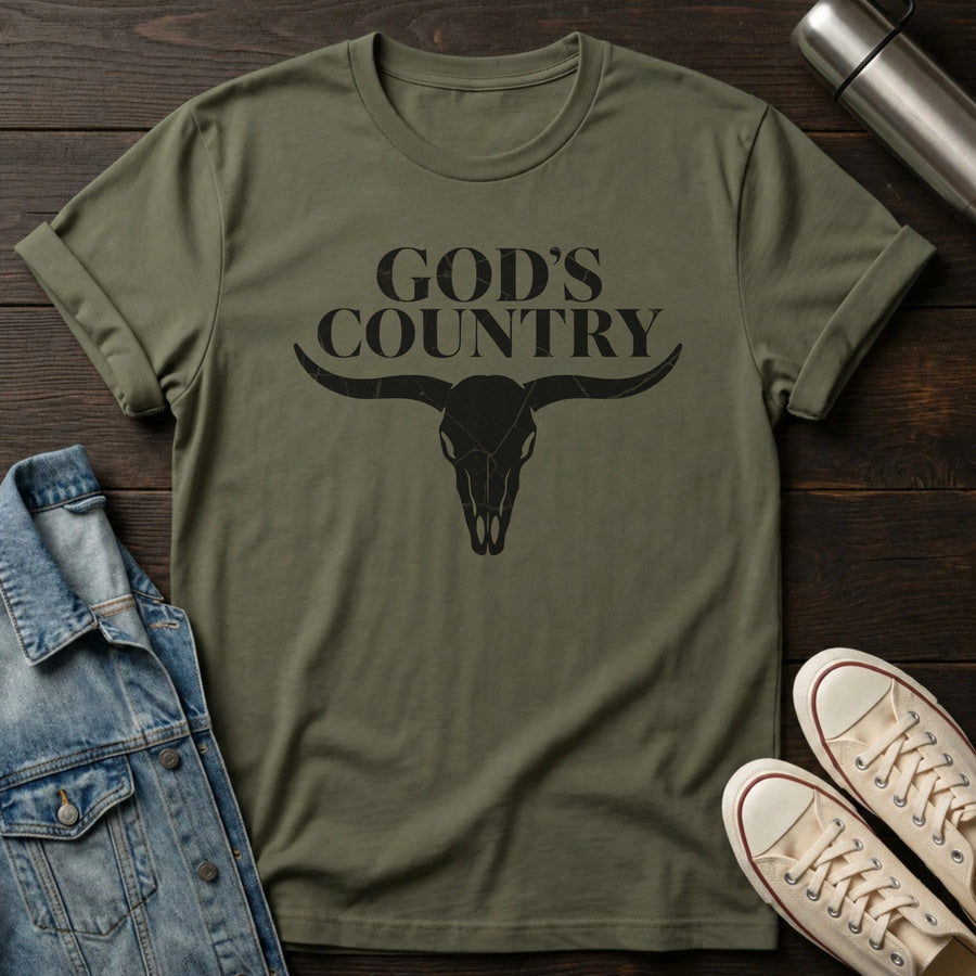Military Green — God's Country T-Shirt