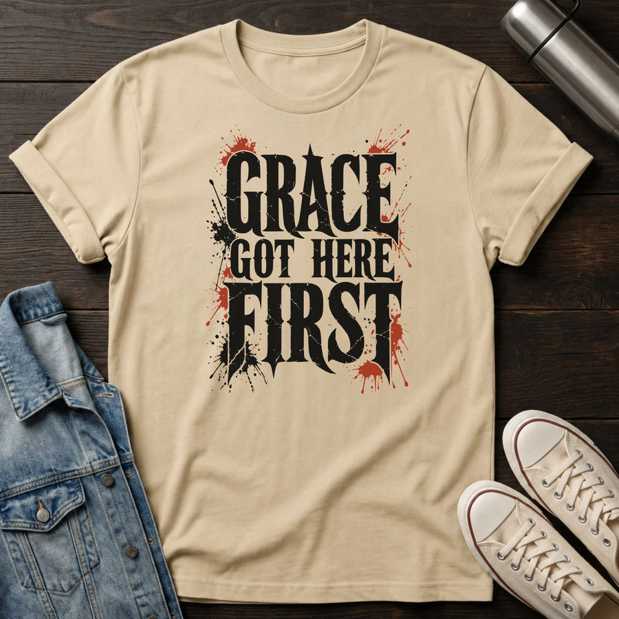 Sand — Grace Got Here First T-Shirt