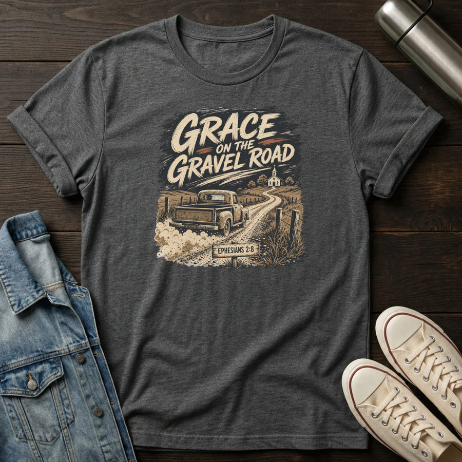Dark Heather — Grace on Gravel T-Shirt