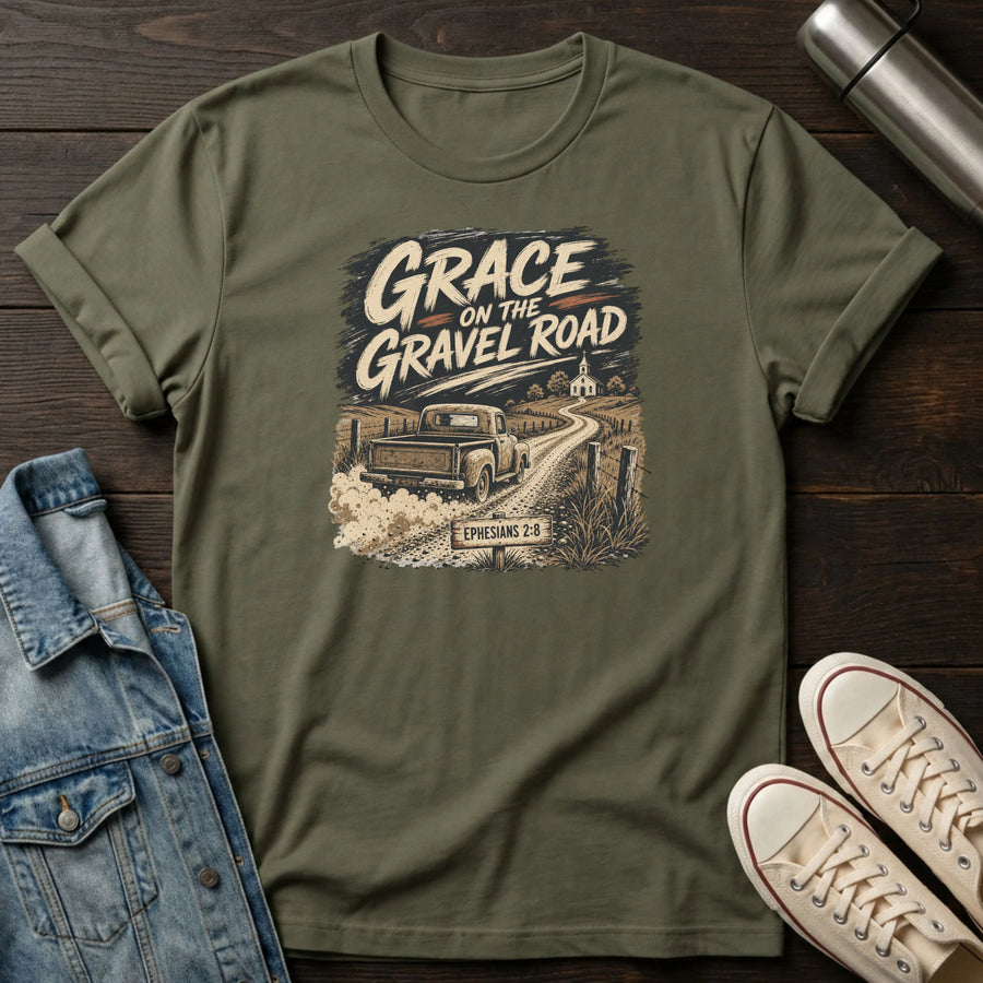 Military Green — Grace on Gravel T-Shirt