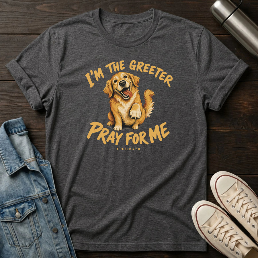Dark Heather Grey — Greeting Team Prayers T-Shirt