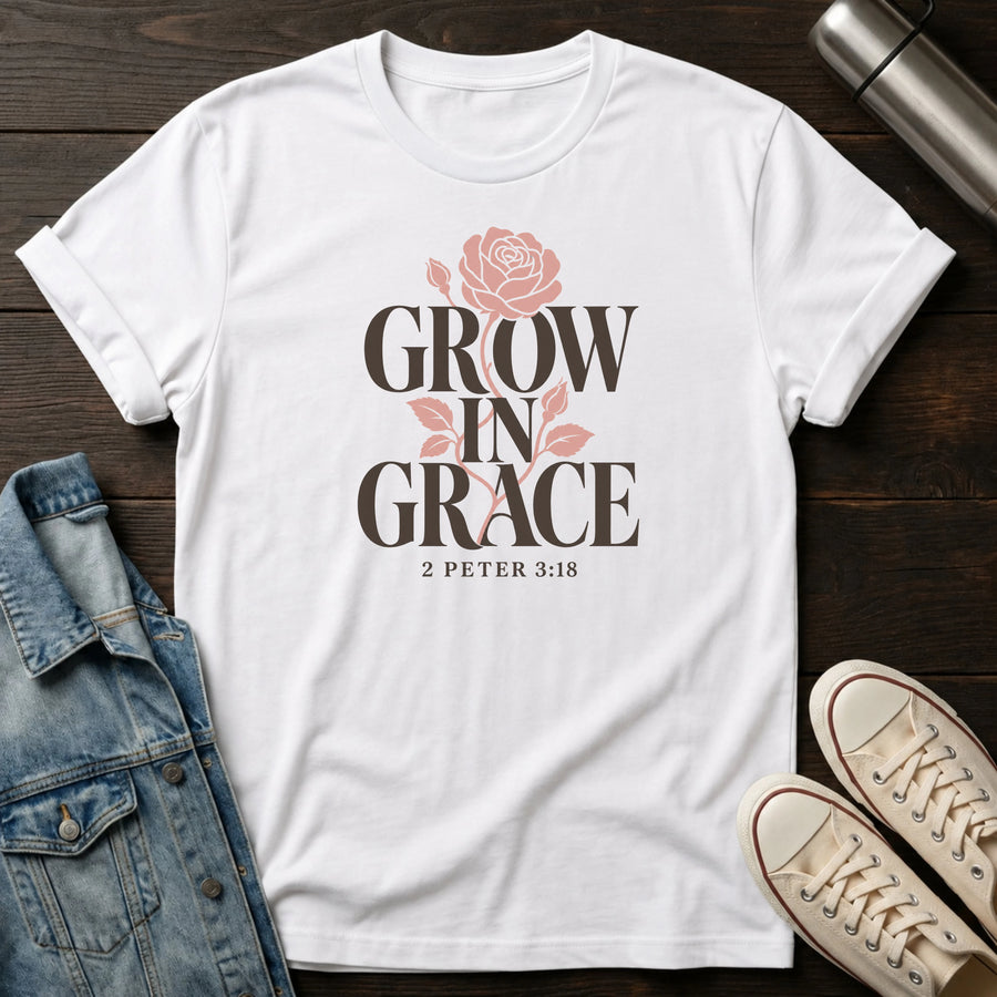 White — Grow In Grace T-Shirt