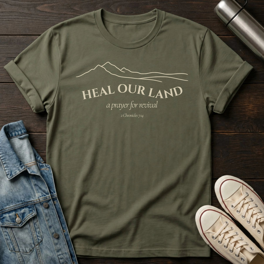 Military Green — Heal our Land T-Shirt
