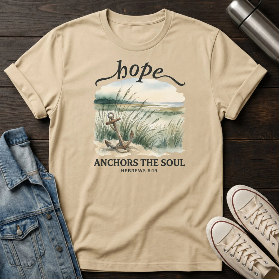 Sand — Hope Anchors the Soul T-Shirt