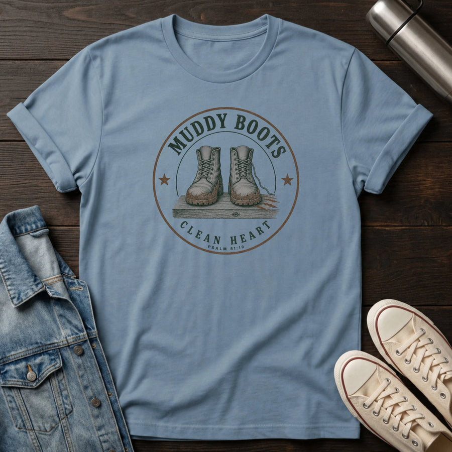 Stone Blue — Muddy Boots Clean Heart T-Shirt