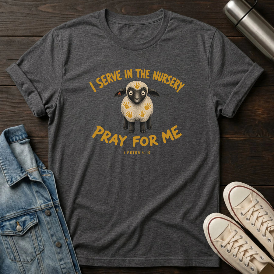 Dark Heather Grey — Nursery Team Prayers T-Shirt