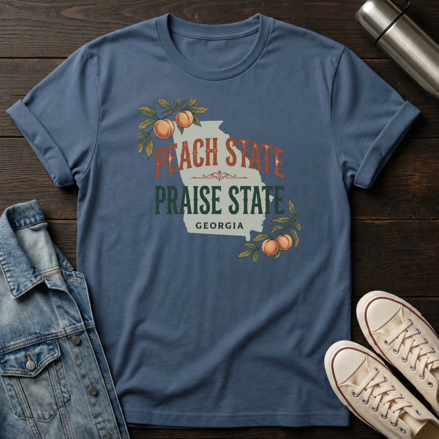 Indigo Blue — Peach State Praise T-Shirt
