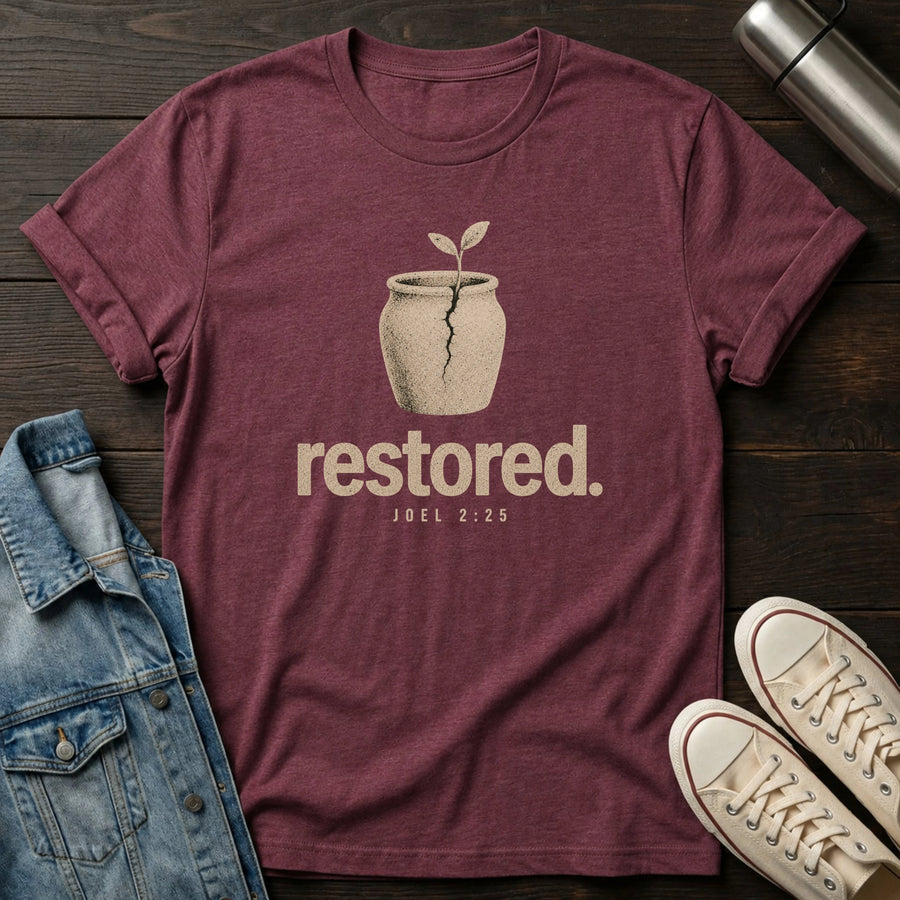 Heather Maroon — Restored T-Shirt