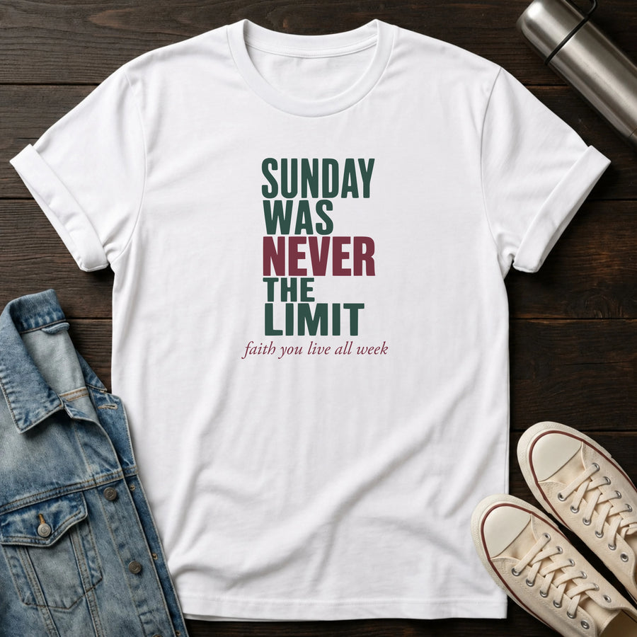 White — Sundays are not the Limit T-Shirt