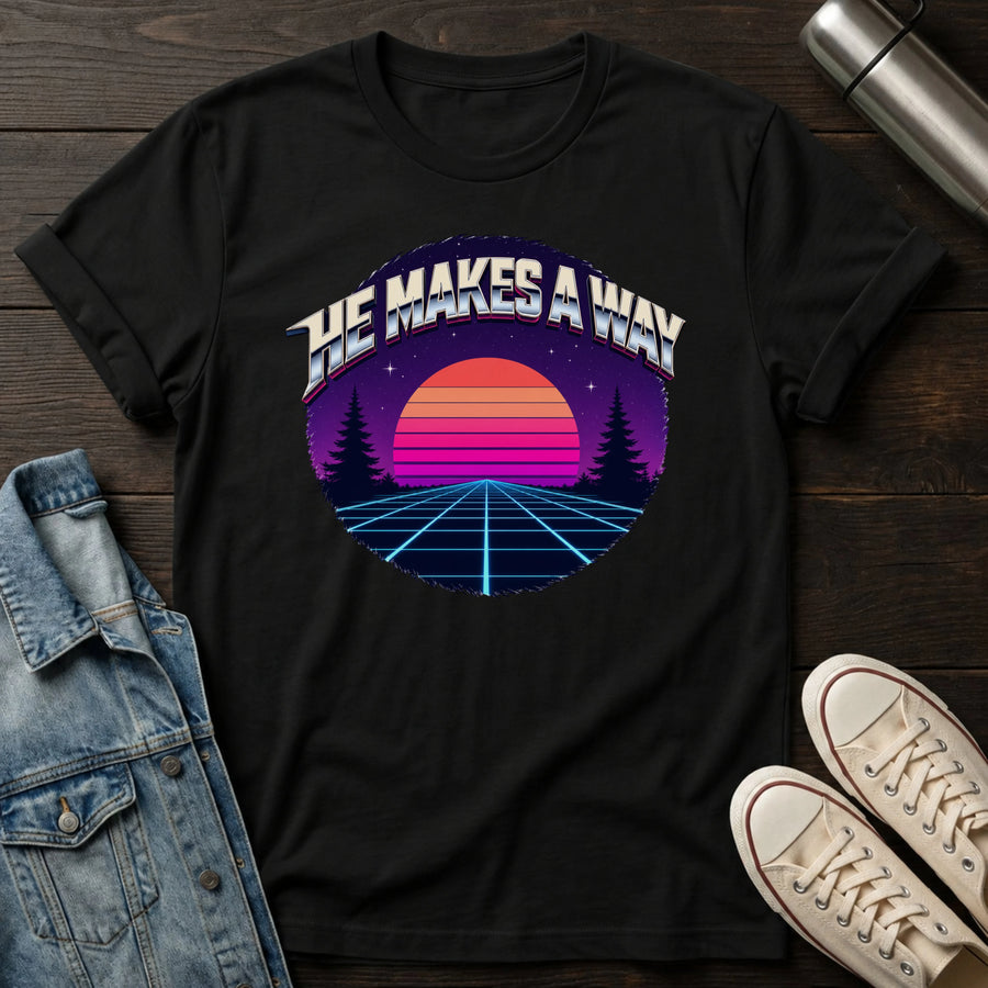 Black — Waymaker (Synthwave) T-Shirt